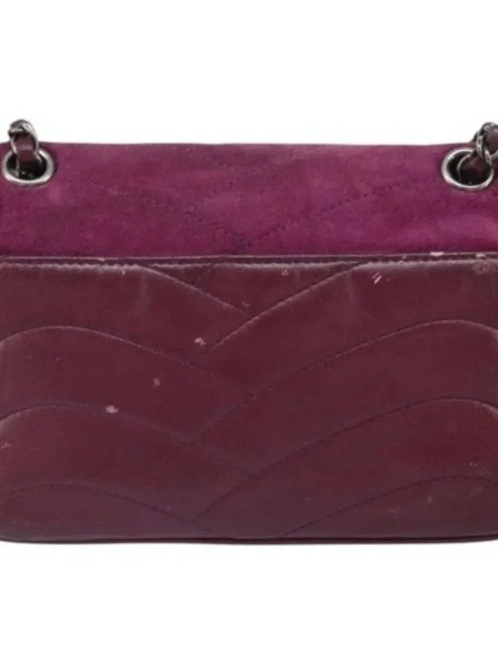 CHANEL Chain Shoulder Bag Suede Purple CC Auth